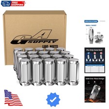20pcs 1/2-20 Lug Nuts Long, 1/2 x20 Chrome Lug nut Closed End Bulge Acorn, Co... picture