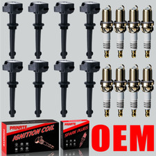 8X OEM Ignition Coil & 8X Iridium Spark Plug For Land Rover Jaguar 5.0L V8 UF618 picture
