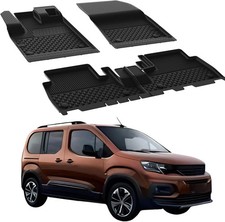 Floor Mats for Peugeot Rifter 2018-2024 | Custom Fit Floor Liner for Cars Black picture