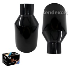 Pair Dodge RT SRT RAM 5″ Big Black Exhaust Tip 2.5″ Inlet Angle Cut Double Wall picture