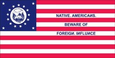 NATIVE AMERICANS BEWARE OF FOREIGN INFLUENCE INDIAN Vinyl Sticker Decal picture