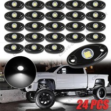 24Pcs White LED Rock Light Pods Underbody Glow Lamp Offroad SUV Pickup Truck UTV picture