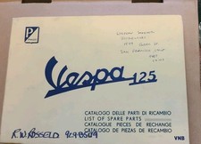 Vespa 125 List Spare Parts Chassis-Engine Prefixes VNB Piaggio 010326 picture