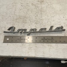 New Vintage OEM 1960 Chevy Impala Quarter Panel Script Name Plate Emblem NOS picture