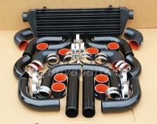 Universal 12 pcs 2.5 inch BLACK/RED COUPLER INTERCOOLER+PIPING KIT+T-Bolt CLAMPS picture