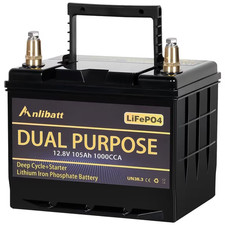 WEIZE 12.8V 105AH 1000CCA Dual Purpose LiFePO4 Lithium Battery picture