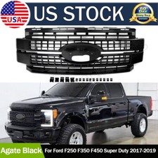 For 2017-2019 Ford F250 F350 F450 Super Duty Platinum Front Grille Agate Black picture