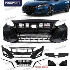 7PCS For 2023-2025 Nissan Altima SR Bumper Grille Fog Light Cover Black Molding picture
