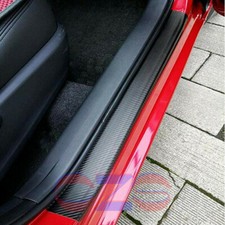 4X Car Stickers Carbon Fiber Door Sill Protector Scuff Plate Trim Accessories picture