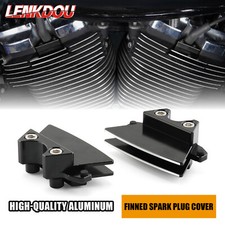 CNC Finned Spark Plug Covers For Harley M8 Touring Electra Glide FLHT Road Glide picture