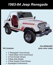 1983 1984 Jeep Renegade CJ7 Decals & Stripes Graphics Kit Silver color picture
