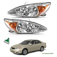 for 2002-2004 Toyota Camry Headlights Assembly Chrome Headlamps Set Left+Right  picture