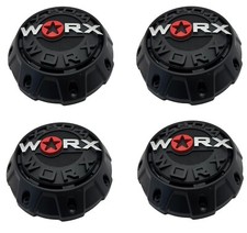WRX-8856SB 912S11 Worx Black Wheel Center Cap with SCREWS Set of FOUR picture
