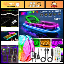 55FT Waterproof RGB LED Boat Lights, 12V Remote Control Marine Strip Lighting picture