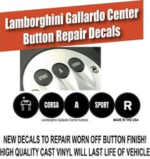 4 Piece sets Lamborghini Gallardo Murcielago Center CONTROL BUTTON REPAIR DECALS picture