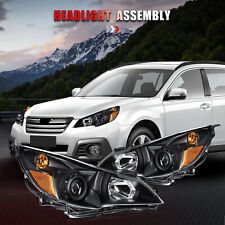 Headlights Assembly For Subaru Legacy/Outback 2010-2014 Black Housing Left+Right picture