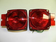 Trailer 7 8 Function Light Stop Turn Tail Light Taillight Square Red - PAIR picture