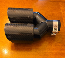 universal dual carbon fiber exhaust tip Y-pipe configuration.2.36 to 2.5 inches picture