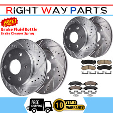 Front Rear Drilled Rotors Brake Pads for 2001-06 Silverado Suburban Sierra 1500 picture