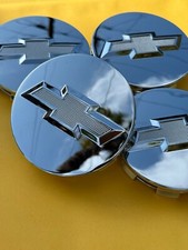 4 X Chevrolet Full Chrome Center Caps 83MM, Satisfaction Guaranteed picture