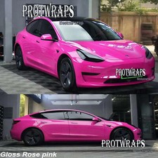 Full Roll 65FT x 5FT Premium Ultra Glossy Vinyl Car Wrap Film Sticker Rose Pink picture