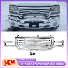 Chrome Front Grille Assembly For 2003-2007 GMC Sierra 2500 3500 HD 19130795 NEW picture