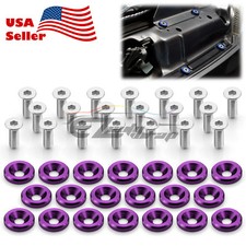 20Pcs Purple Billet Aluminum Fender Bumper Washer Bolt Engine Bay Screw Kit JDM picture