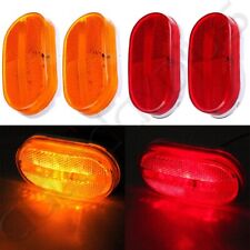2x Red + 2x Amber LED Rectangle Clearance Side Marker Lights For Trailer Camper picture