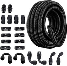 LokoCar 6AN Fuel Line Kit, 6AN Nylon Braided Fuel Line Hose Fitting Kit CPE 10FT picture