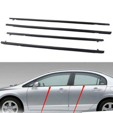 4Pcs Car Window Moulding Trim Weatherstrips Seal For 2006-2011 Honda Civic Sedan picture
