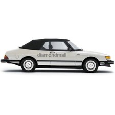Fits Saab 900 Convertible Soft Top 1986-94 Black Pinpoint Vinyl Top Section Only picture