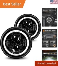 Durable 7 Inch LED Halo Headlights with Built-in EMC for 2007-2019 Jeep Wrangler picture
