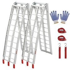 2Pcs 7.5FT Aluminum Loading Ramp Arched For Motorcycle ATV/UTV Truck 1500 lbs picture