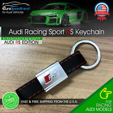 Audi RS Keychain Racing Sport Emblem Leather Key Ring Strap RS3 RS4 RS5 RS6 RS7 picture