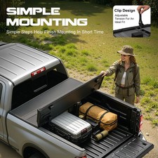 Black Truck Hard Folding Tonneau Cover for the Chevy Silverado 1500, 5.8FT Model picture