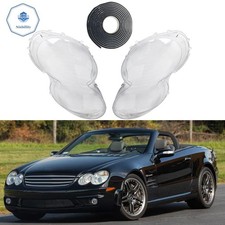 A Set Front Headlight Lens Cover +Glue Fit Mercedes-Benz W230/R230 SL 2003-2008 picture