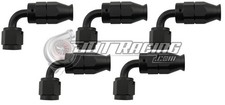 AN3 3AN 90° Degree PTFE Teflon Swivel Hose End Black AN Fitting E85 Flex (Qty 5) picture