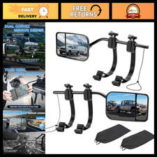 Universal Clip-On Towing Mirror Extenders, Shatterproof Dual View, 360° Adjustab picture