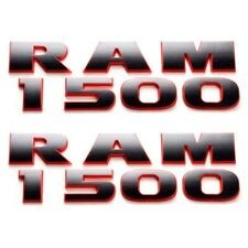 2pcs R-a-m 1500 Door Nameplate 3D Emblem for R-a-m Truck (Black Red) picture