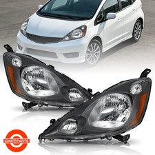 For 2009-2014 Honda Fit Halogen Type Headlights Assembly Pair 09-14 L+R picture