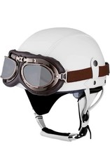 Qty 10 Vintage Leather Motorcycle Retro Half Helmet with Goggles picture