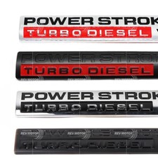 2pc For 05-10 POWER STROKE Turbo DIESEL V8 Door Fender Emblem Badge Black Chrome picture