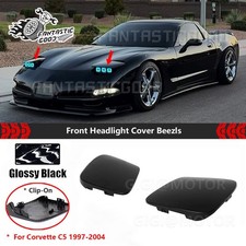 For Corvette C5 1997-2004丨Glossy Black Left + Right Front Headlight Covers Beezl picture