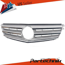 Sport Grill Front Bumper Grille Silver For Mercedes Benz W204 C-Class 2007-2014 picture