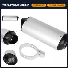 28mm Exhaust Muffler Silencer Pipe & Clamp for 50cc-160cc Dirt Bikes, ATVs, Quad picture