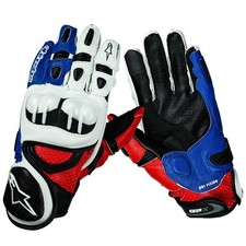 Alpinestars GPX Men's Blue Leather Gloves Soft and Durable Motorcycle Gloves picture