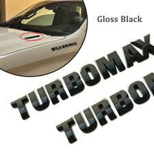 2Pcs Gloss Black Hood Fender Turbomax Emblem Letter Badge 2019+ Silverado 1500 picture