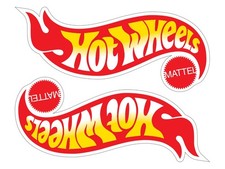 2x Hot Wheels Logo Die Cut Laminated Vinyl Decal Sticker Choose Sizes racing picture