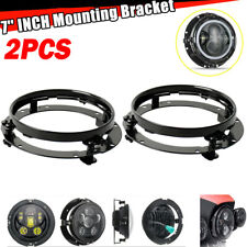 Pair 7inch LED Headlight Mounting Bracket Round Ring for Jeep Wrangler JK Harley picture