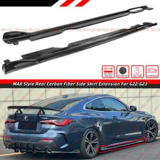 For 21-26 BMW G22 G23 430i M440i 2dr MAX Style Carbon Fiber Side Skirt Extension picture